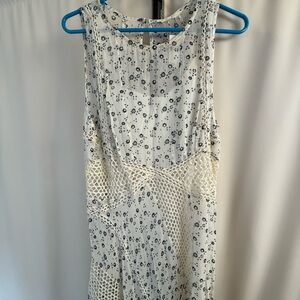 Anthropologie Cream Sleeveless Scoop Neck Midi Sundress